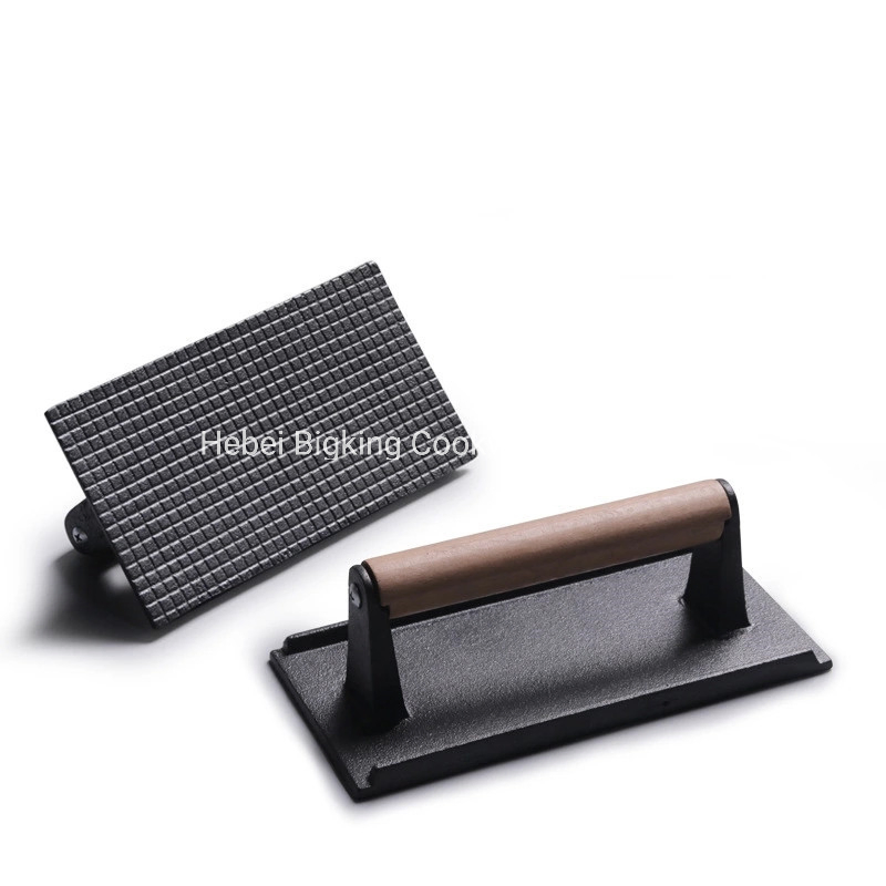 Cast Iron Burger Square Press Flat Grill Press