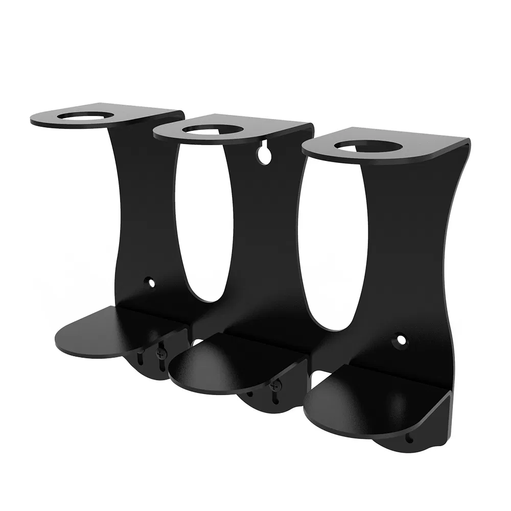 Wall Mounted Neck Locked 3 Chamber Hotel Liquid Soap Body Wash Shampoo and Conditioner Dispenser with Magnet Key Lock