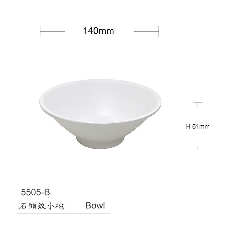 Hot Selling Melamine Lager Size Stone Texture Round Noodle Bowl for Restaurant
