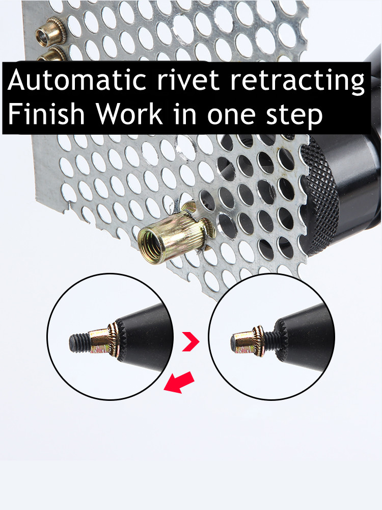 M3-M10 Intelligent Rivet Nut Gun Li-Lon Electric 21V Rechargeable Automatic Pistol Tool with Two PCS 2.0ah Lithium Battery and Plastic Box Packaging