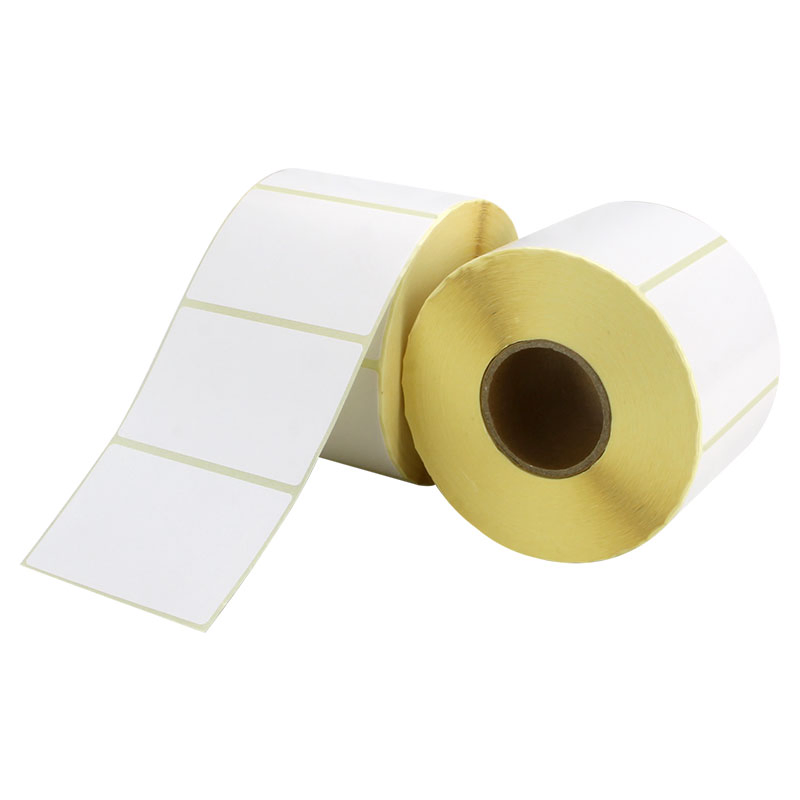 Customize Yellow Liner Barcode Qr Code Removable Thermal Paper Blank Label