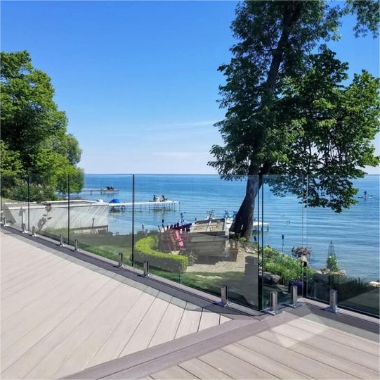 Cbmmart Balcony Frameless Aluminum Balustrades U Channel Tempered Glass Railing