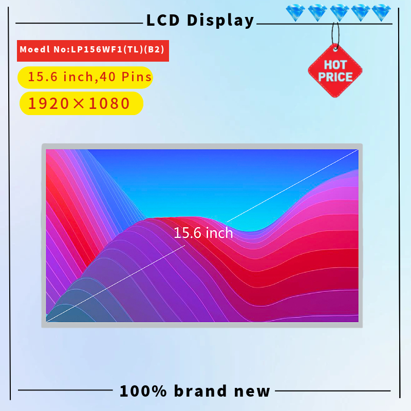 15.6" Screen Replacement for Pn: Lp156wf1 (TL) (B2) 60Hz 40 Pins 1920X1080 LED LCD Screen Digitizer Display Panel (Only for Non-Touch Screen)
