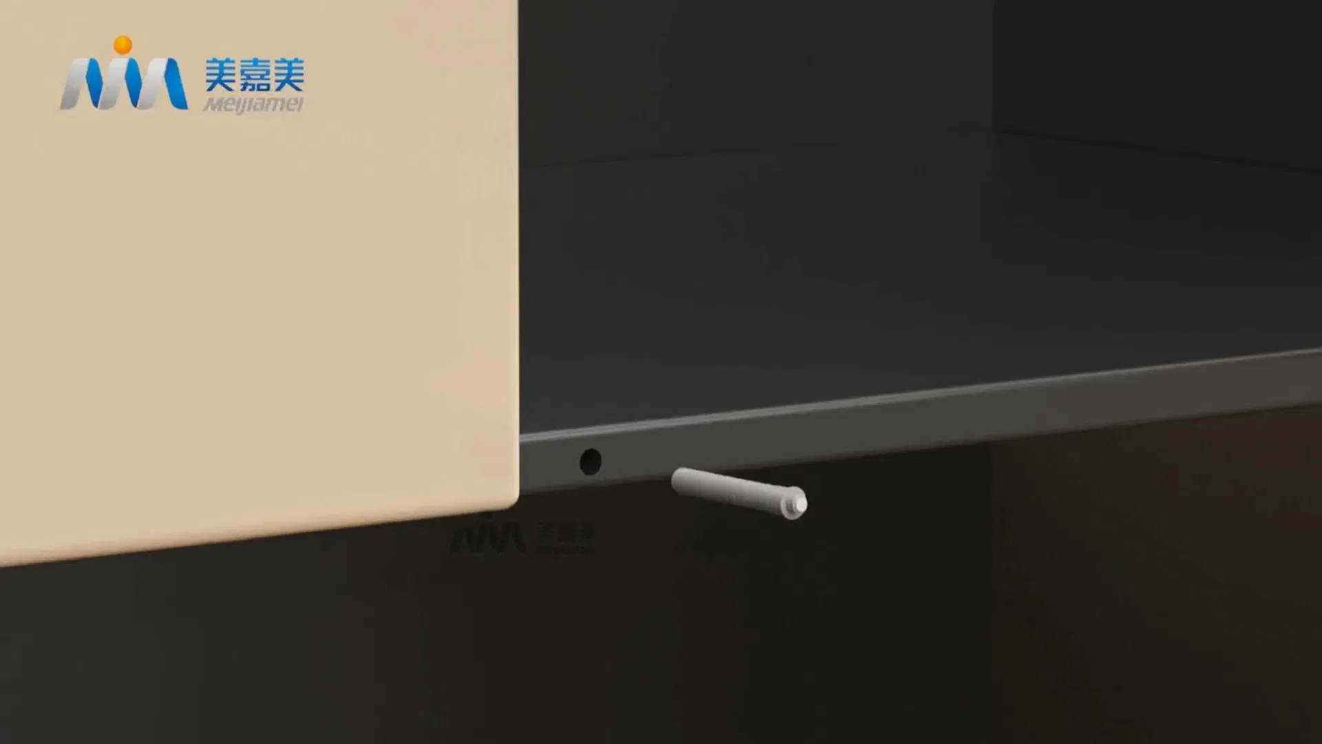 Push to Open System in ABS for Knob-Less Cabinet Doors in Hidden Style
