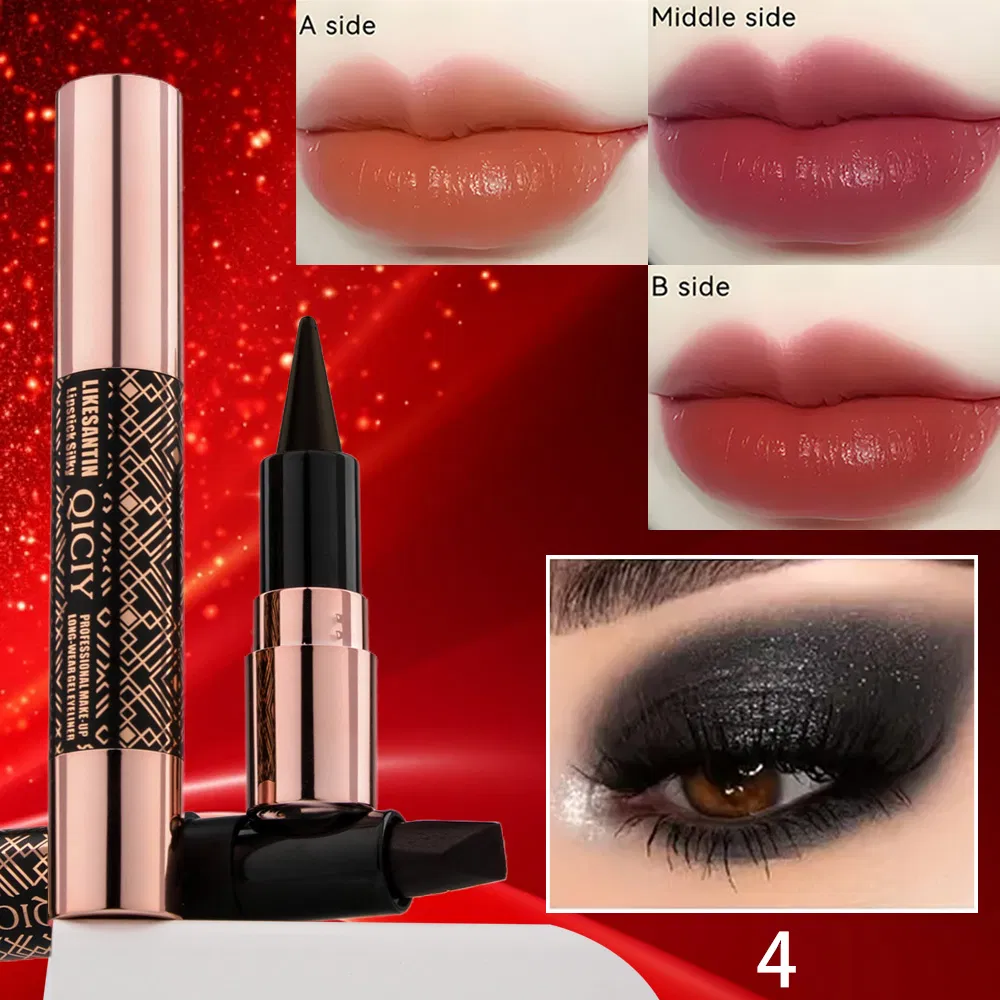 Cosmetic 6g 3 Color Lipstick + Eyeliner Makeup Set