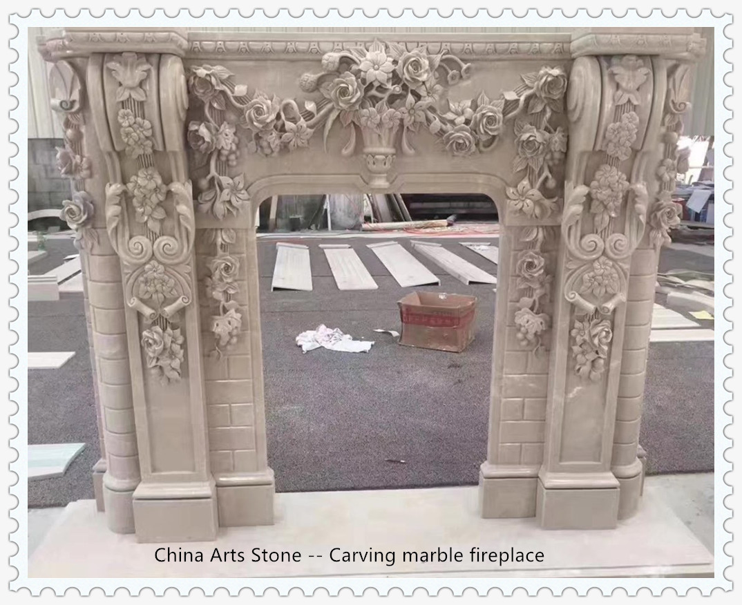 Nature Marble Fireplace for Villa or Hotel Decoration