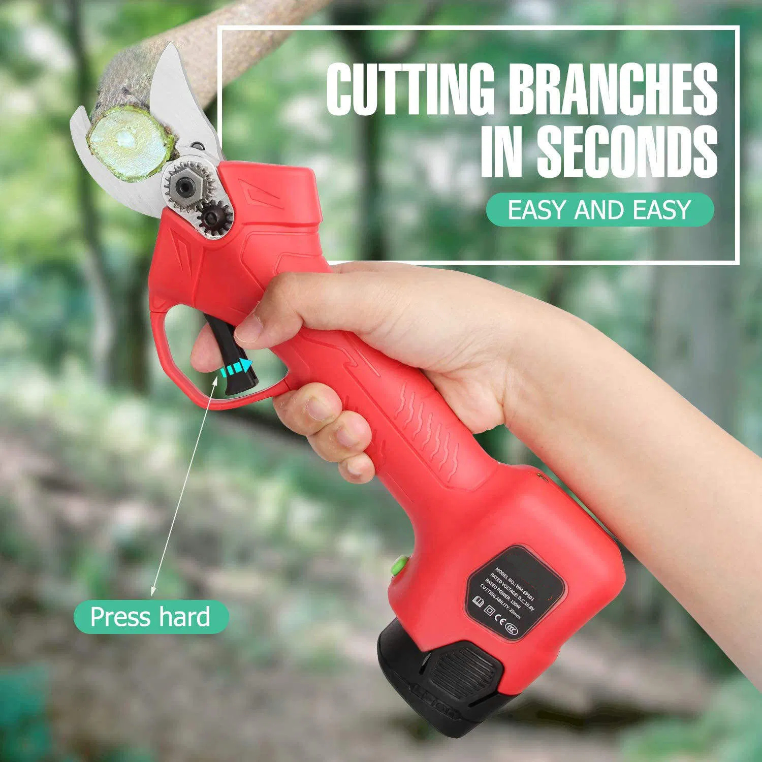 16.8V Electric Pruners Cordless Battery Powered Pruning Shears Garden Pruners Rechargeable Pruning Shears Power Garden Scissors