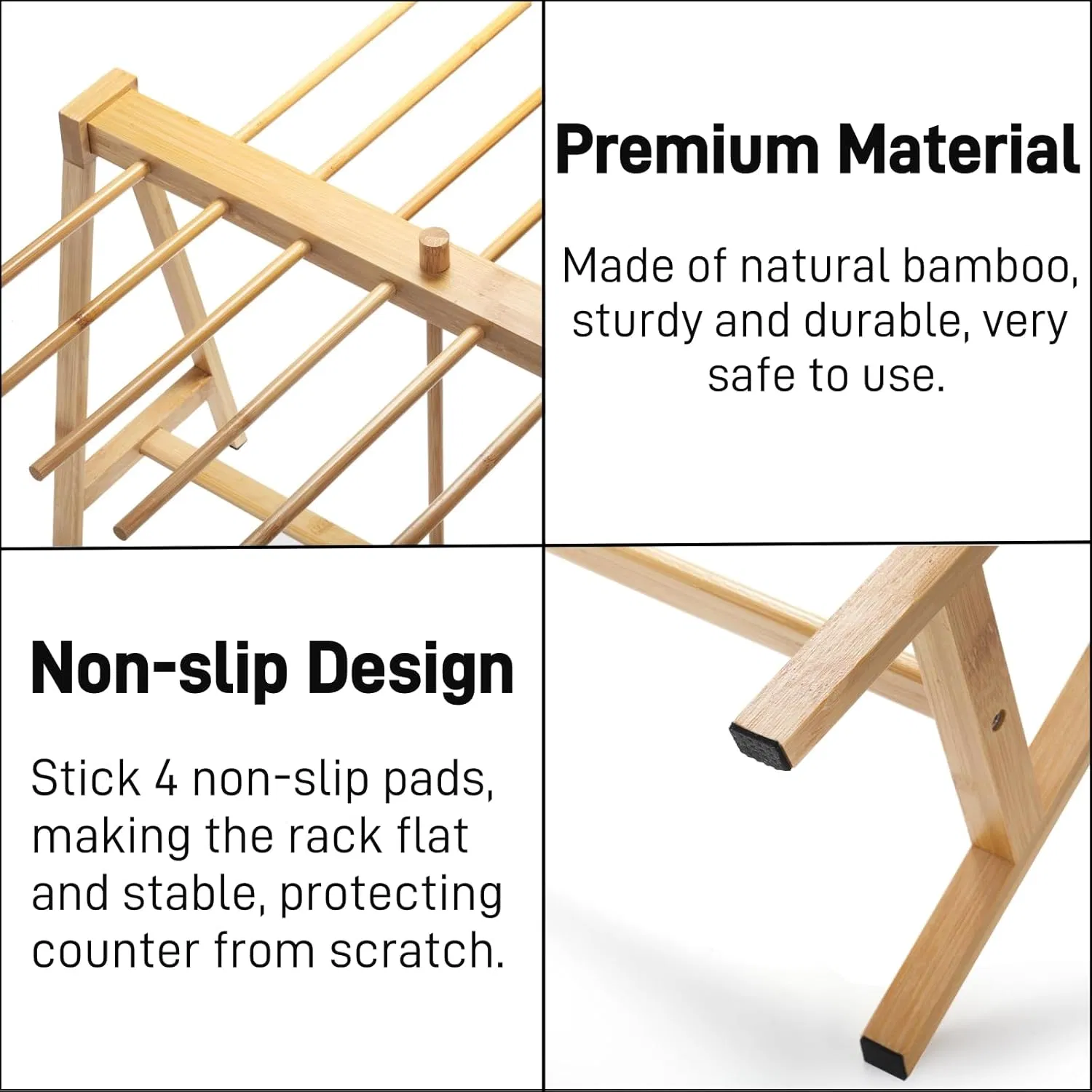 Bamboo Household Kitchen a-Shaped Bamboo Noodle Drying Rack