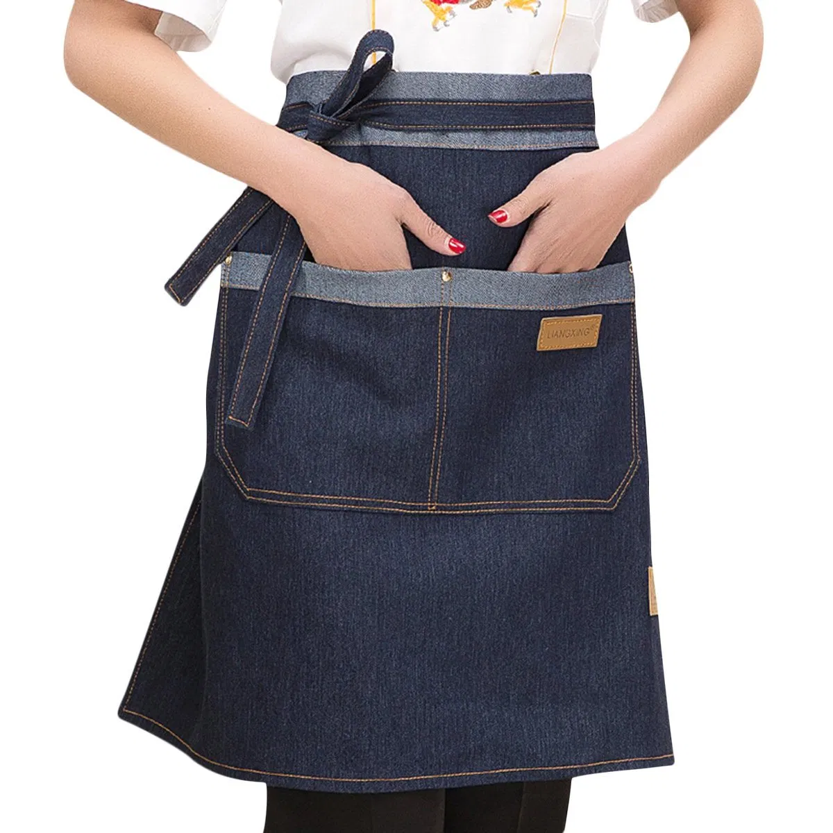 Custom Brand High Quality Half Bistro Denim Apron