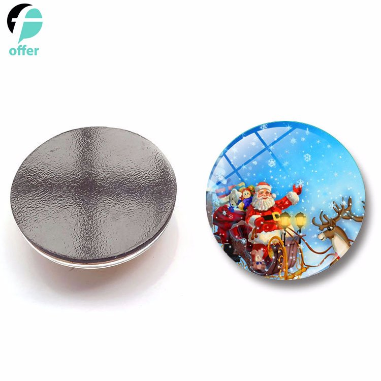 Christmas Santa Claus Series Magnetic Glass Refrigerator Stickers