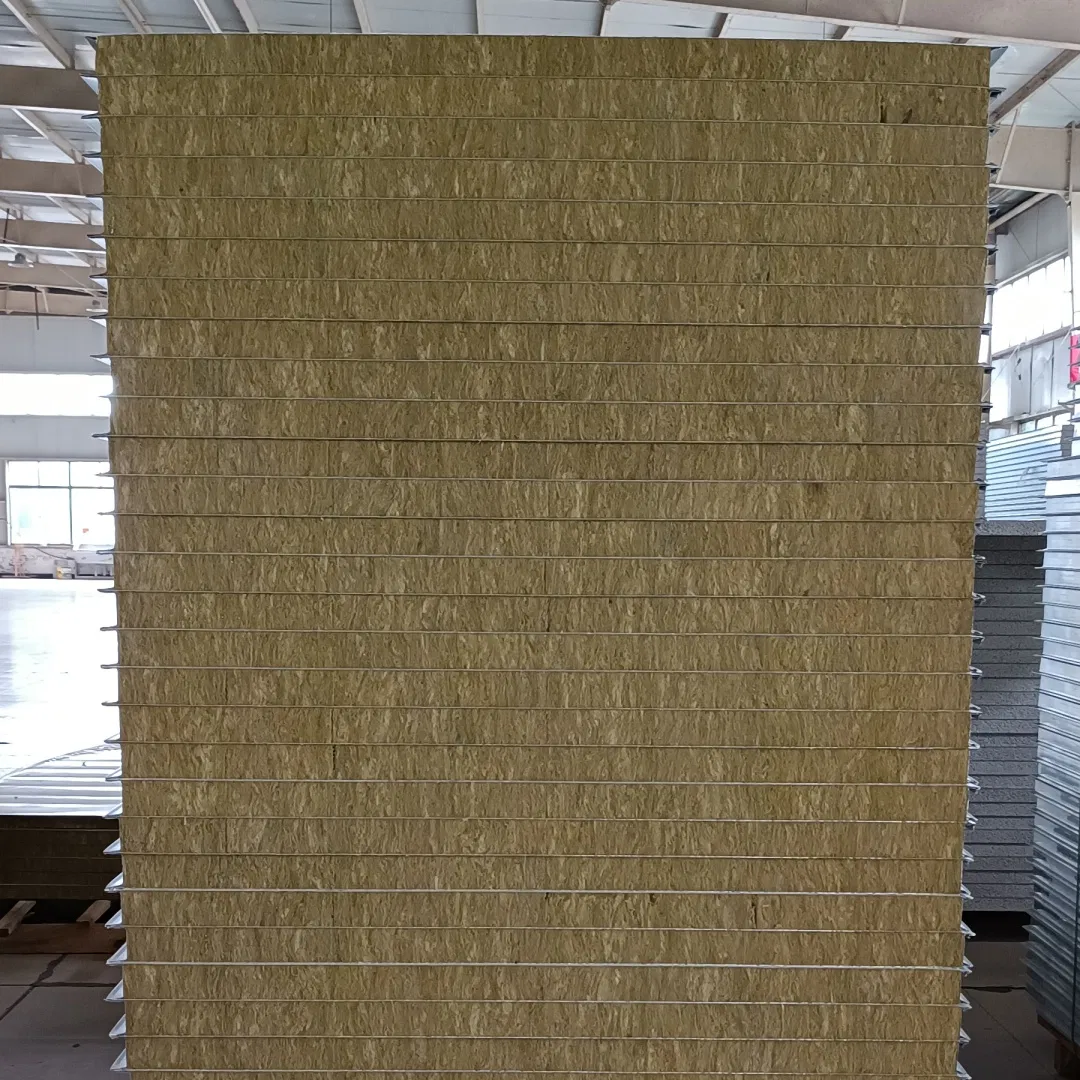 Fireproof Waterproof Thermal Insulation Sound Insulation Rock Wool Sandwich Panel Metal Wall Roof Clean Room Panel