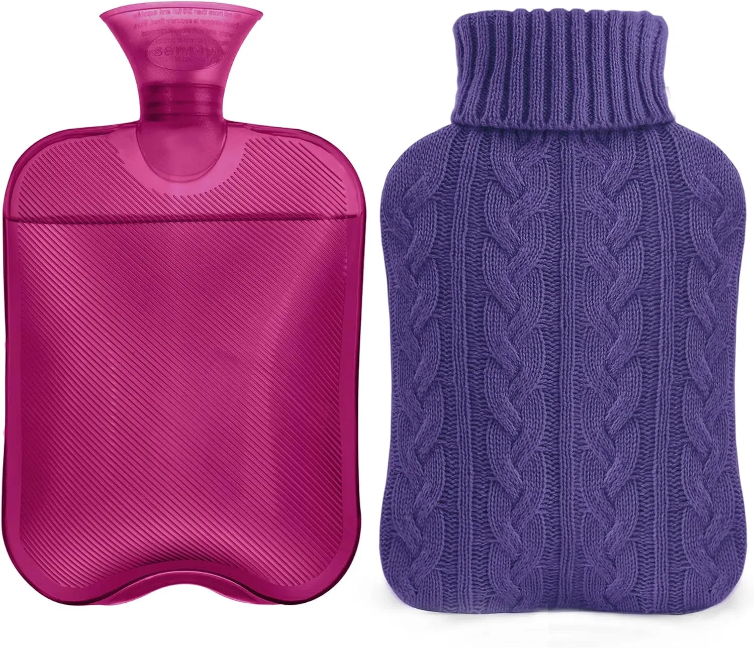 Medical Odorless Rubber Hot Water Filling Bottle Hot-Water Bag with Knit Cover