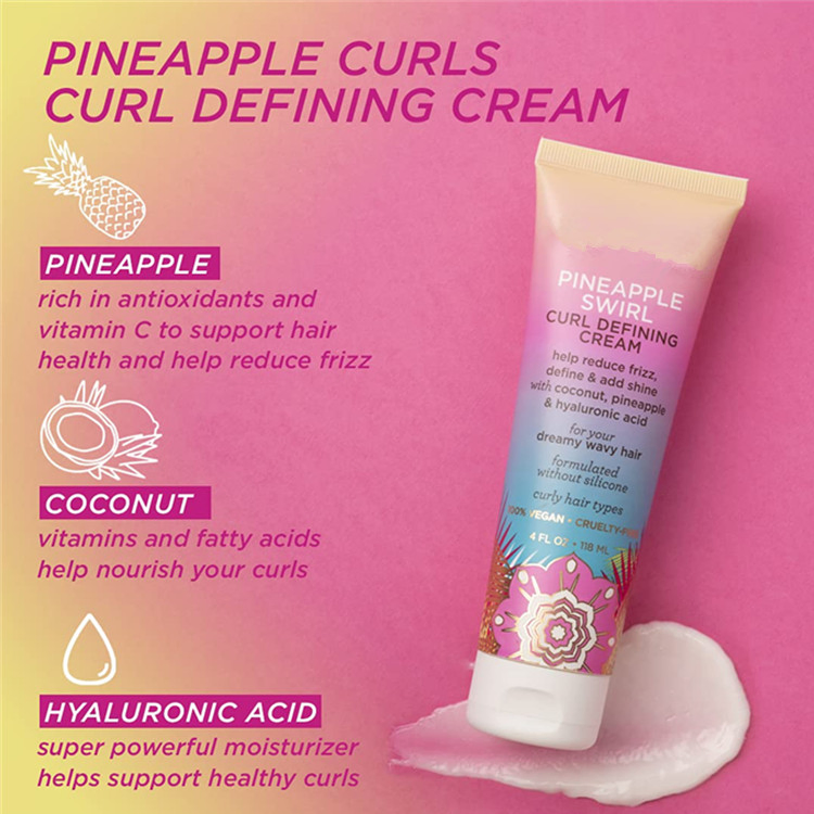 Premium Vegan Pinapple Curls Curl Defining Cream for Hair