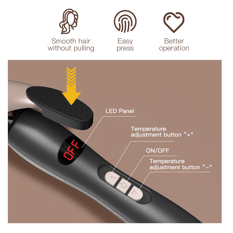 Bidisco Wholesale Price 360 Degree Waver Hair Styling Tools LCD Display Hair Curler for Girl Rotating Curling Hair Iron
