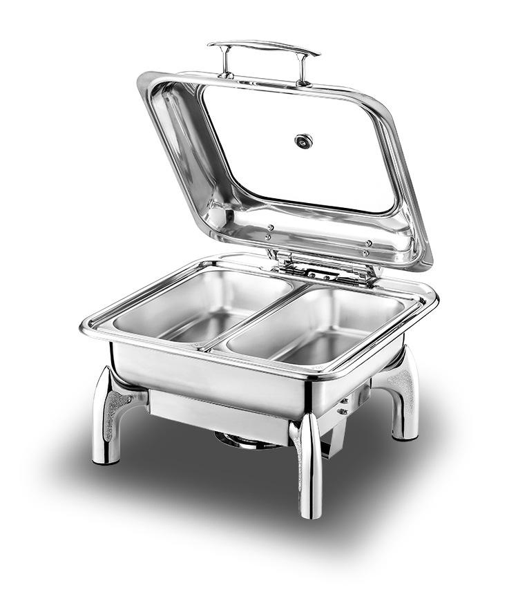 Tableware Essential Hydraulic Hotel Buffet Stove with Stainless Steel Visual Insulation Electric Alcohol Heating Buffet Stove