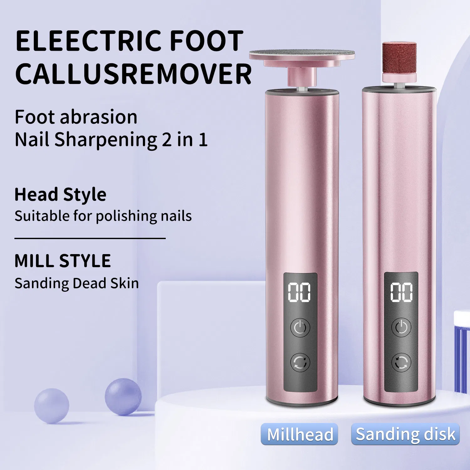 Portable Electric Nail Art Device – USB Rechargeable Foot Electric Callus Remover Foot Grinder