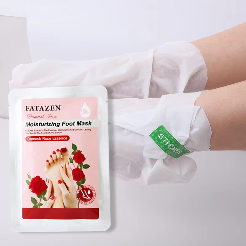 OEM/ODM Private Label Organic Exfoliating Body Care Rose Collagen Foot Mask Socks Hydrating Moisturizing Feet Peeling Foot Mask