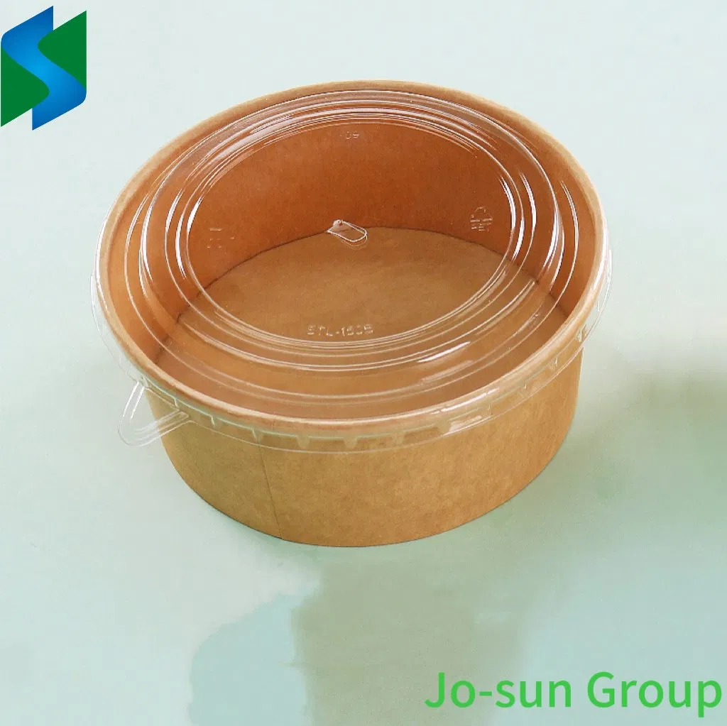 New Design Custom 500 Ml 750 Ml 1000 Ml Brown Kraft Paper Salad Bowl Food Container with PLA Lids