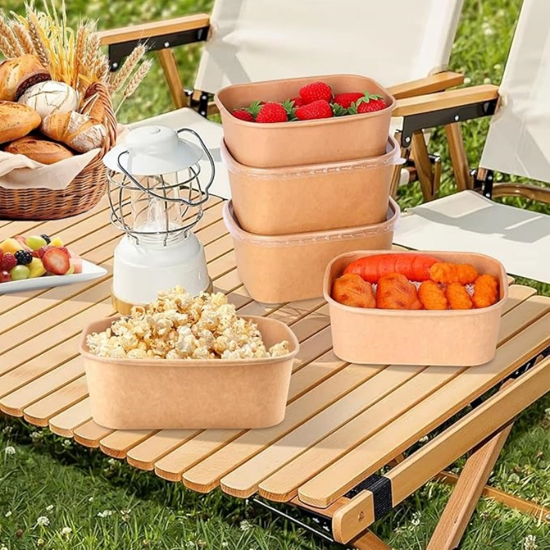 Brighthomey Disposable Paper Bowl with Lid