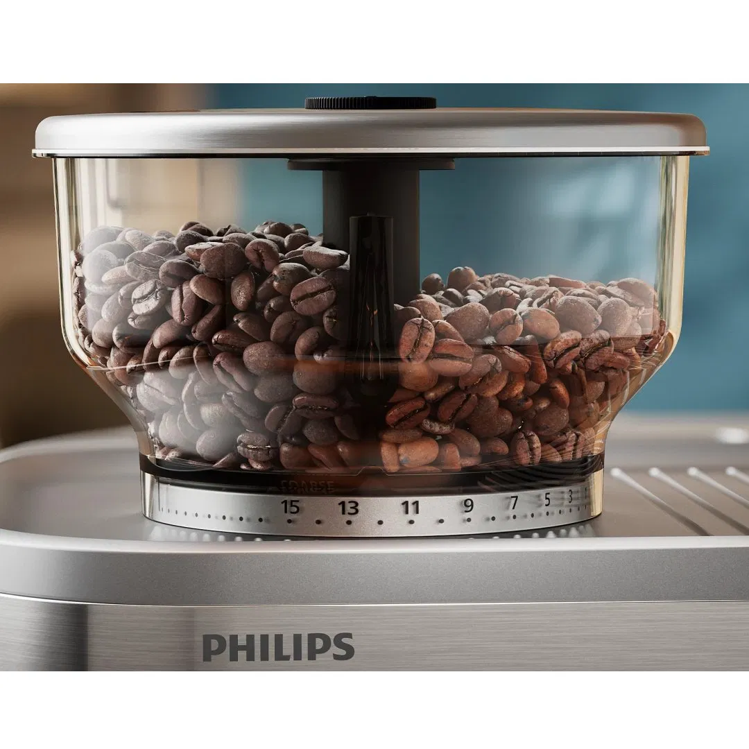 Premium Home Espresso Maker with 15 Grind Sizes Metal Conical Burr Grinder Powerful Steam Wand and Temperature Perfect Milk Jug Coffee Machine