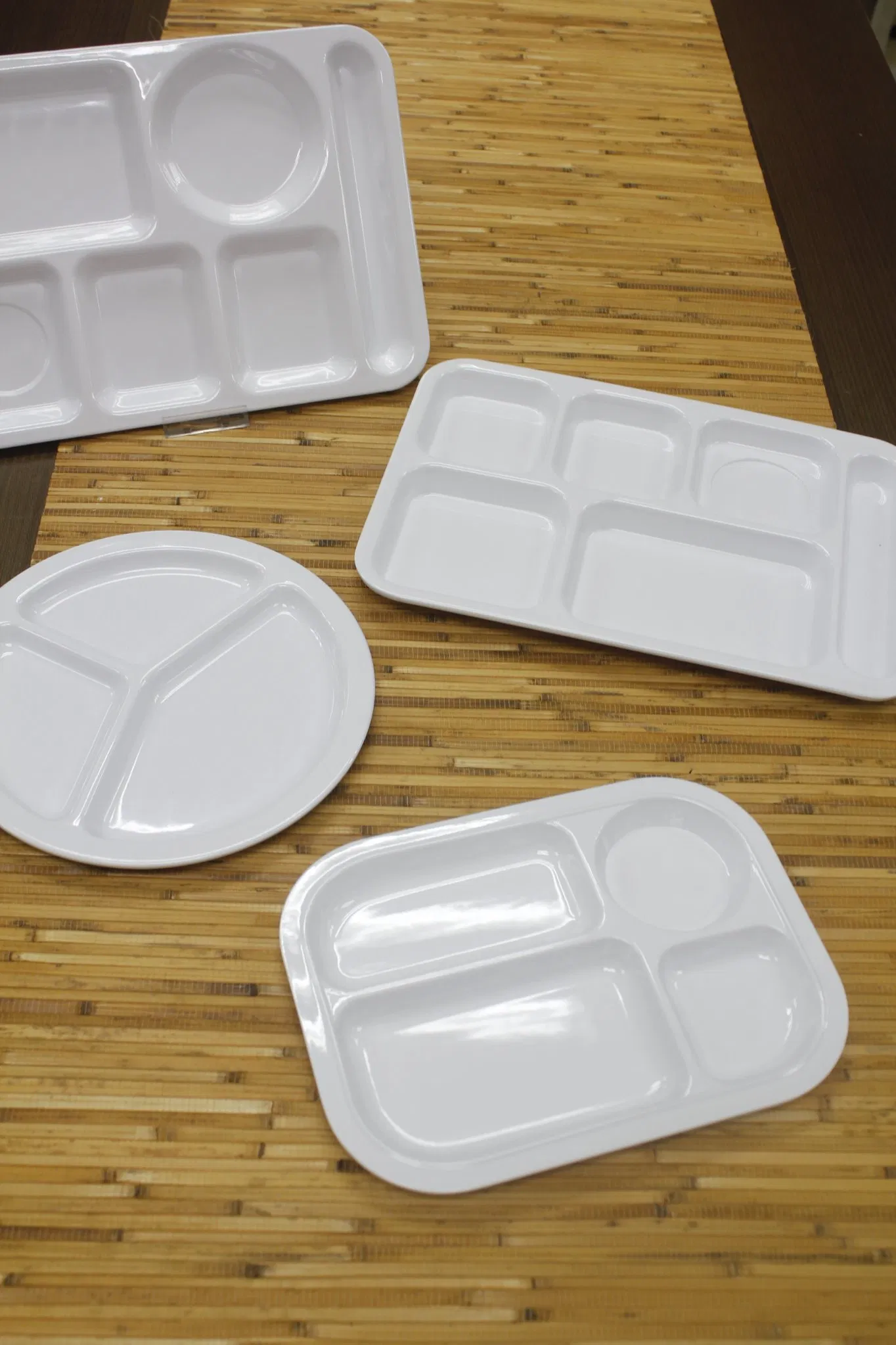 6-Divided Plate Canteen Dinner Plate Chopsticks Slot Dinner Plate