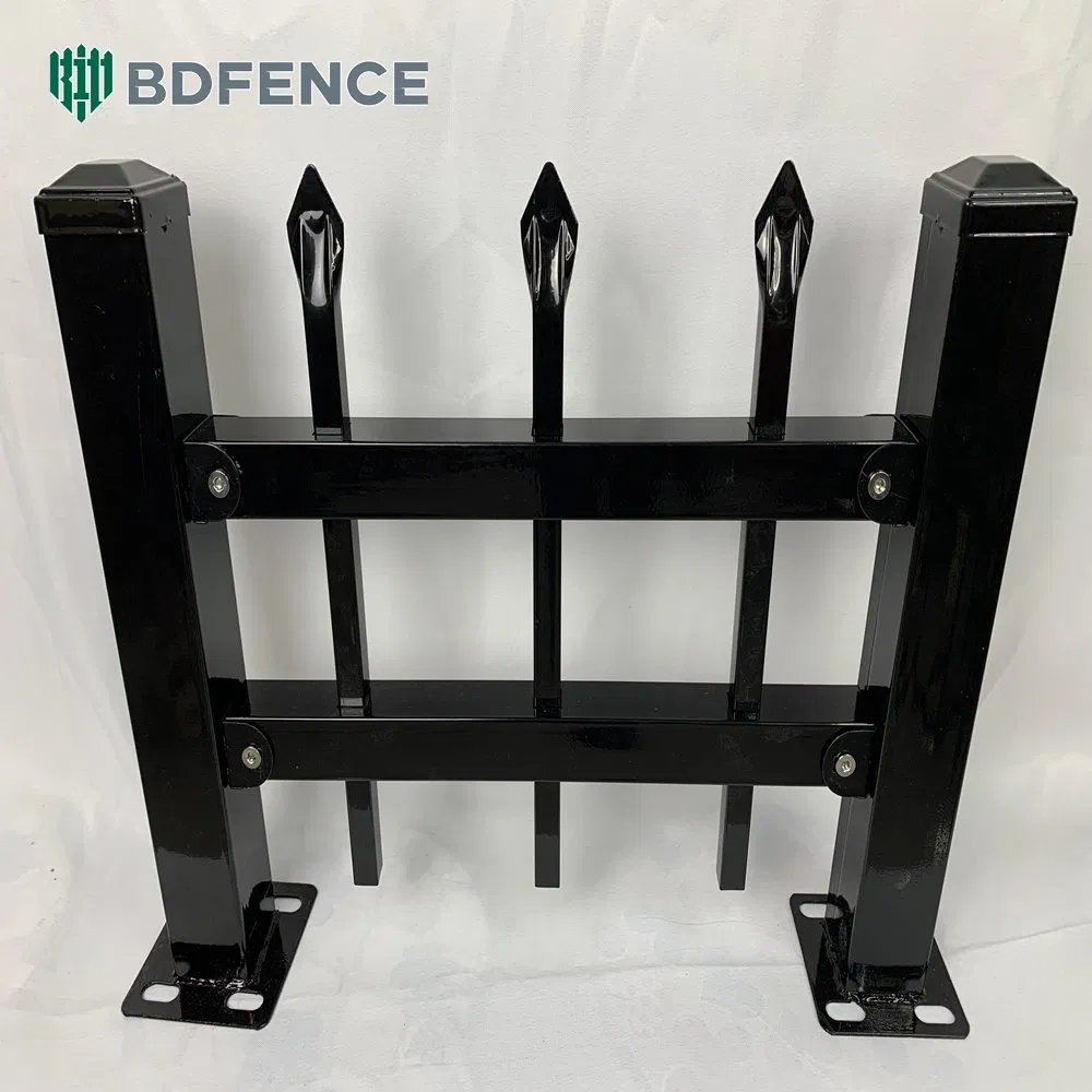 Black Powder Coated Residential and Commercial Steel Picket Security Tubular Fencing