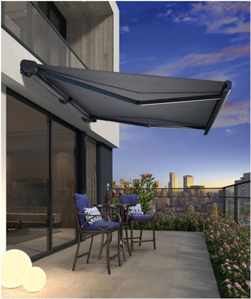 Outdoor Aluminum Alloy Retractable Awning with Remote Control