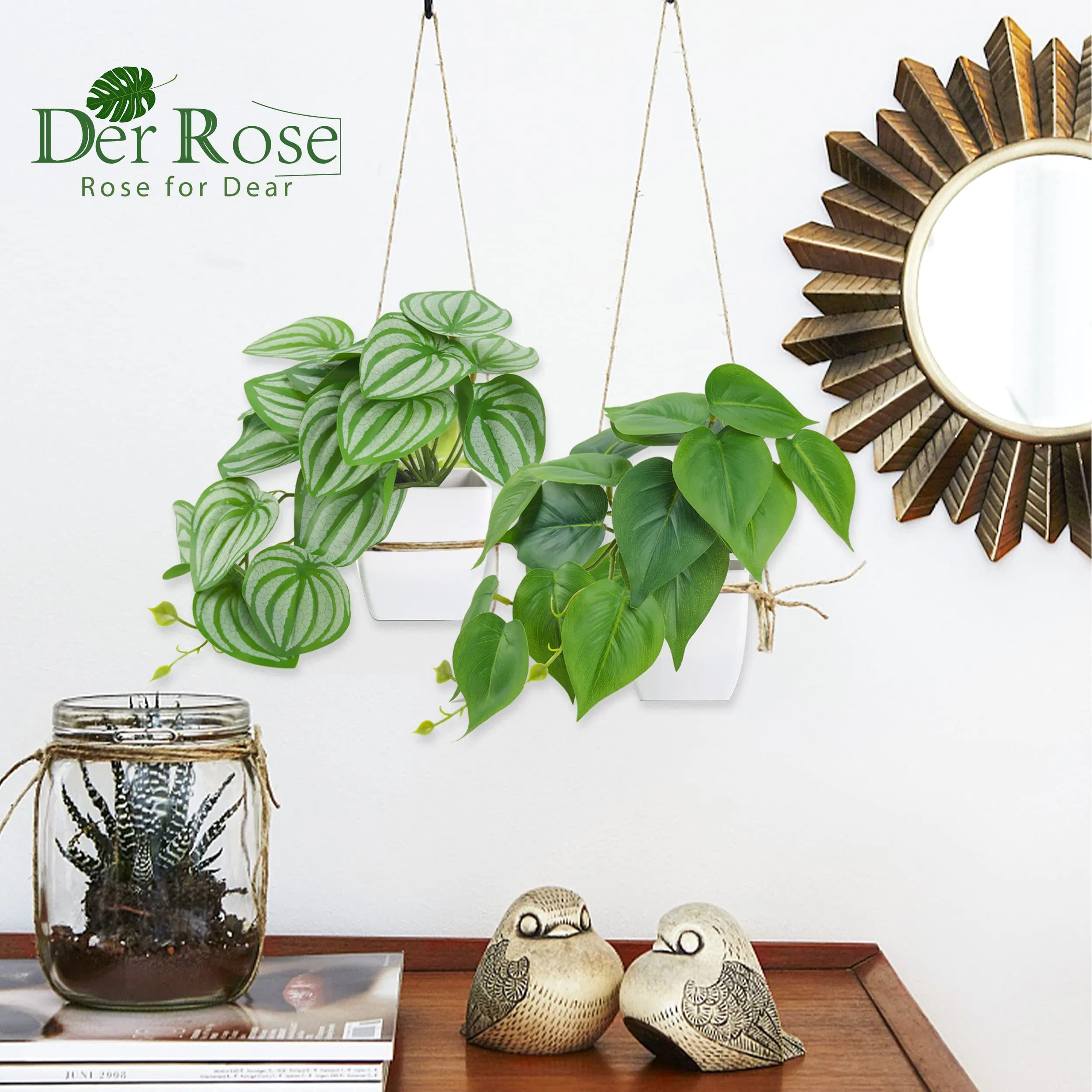 2 Packs Small Fake Plants Artificial Plants for Home Bedroom