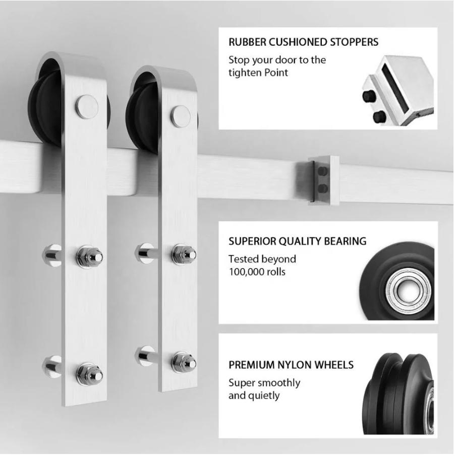 Hot Sale China Steel Fitting Stainless Heavy Duty Track System Glass Sliding Door Wheel Accessories