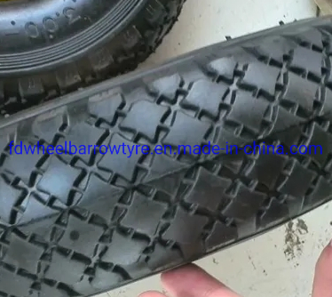 3.00-4 3.50-4 Pneumatic Rubber Wheel with Steel Rim Used for Hand Trolley and Tool Cart, Garden Carts