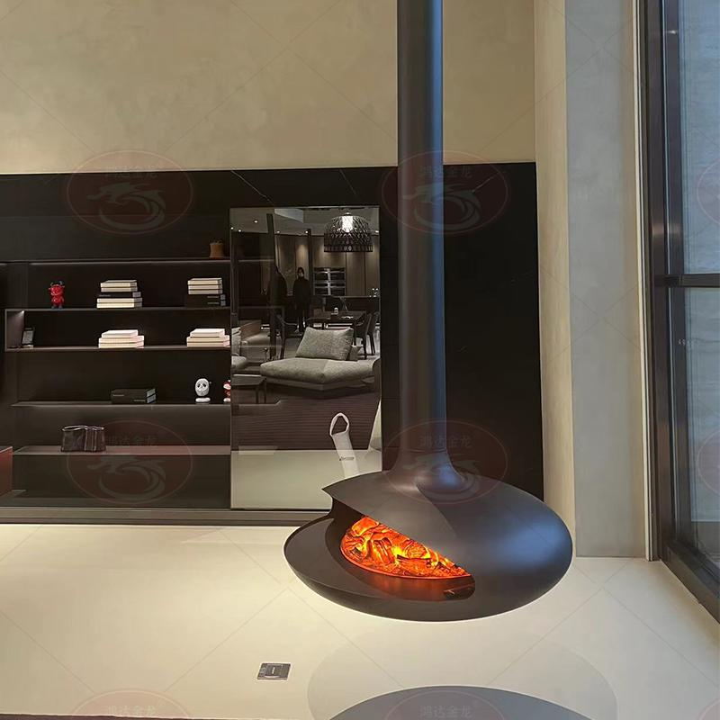 Modern Manual Burner Ethanol Fireplace Bioethanol Insert Designer Steel for Indoor Use