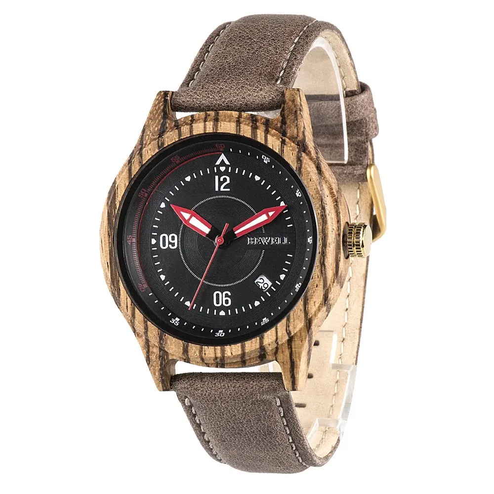 Wholesaler Customized Logo Fabric Leather Men Wooden Watches