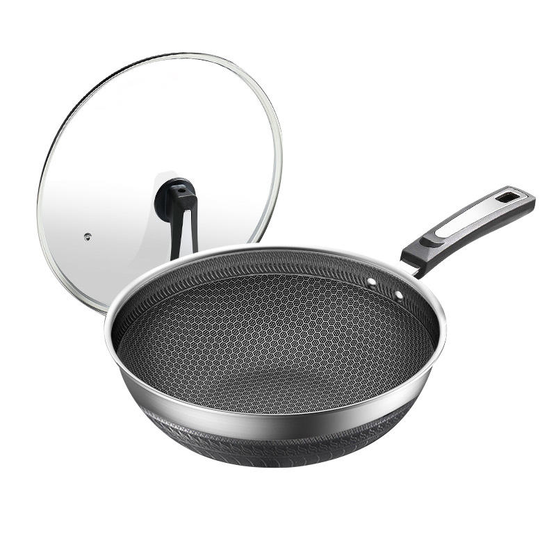 China Suppliers Non-Coated Non-Stick Honeycomb-Shaped Stir-Fry Pan