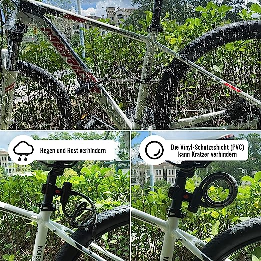Bike Locking Coil Combination Cable Chain Anti-Theft Bicycle Lock