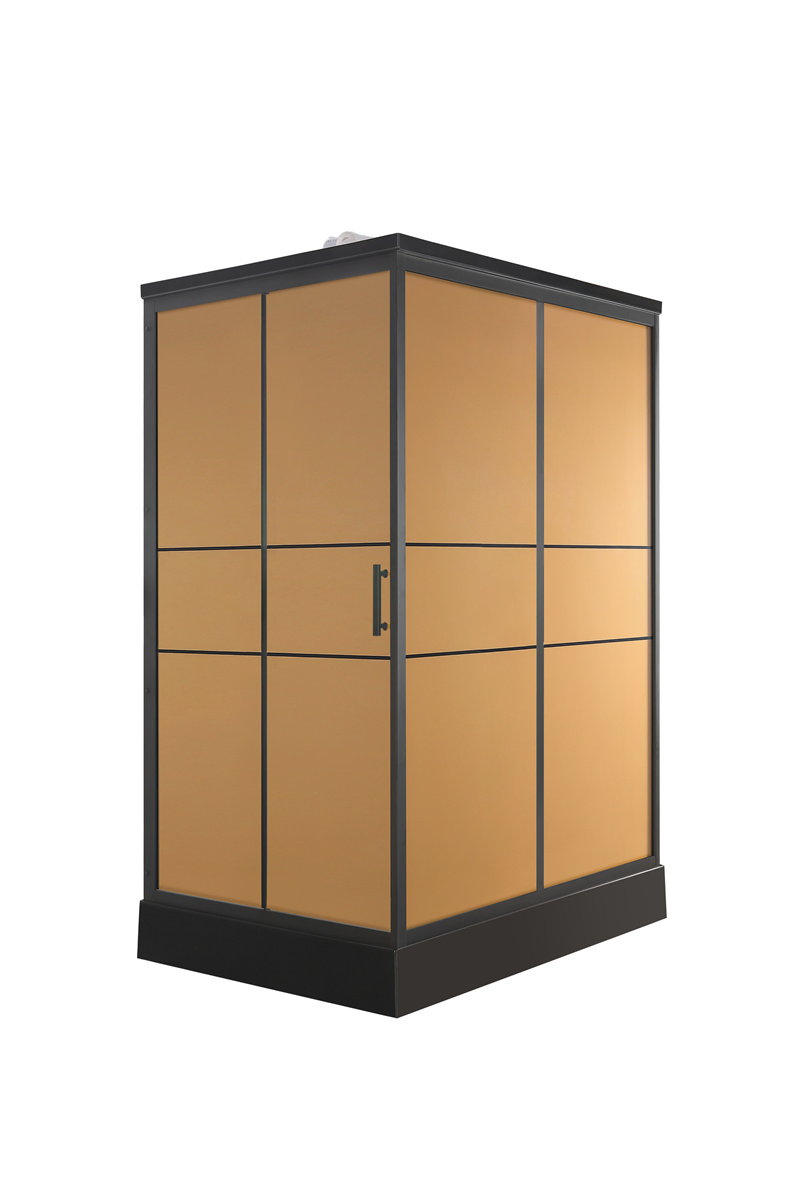 Luxurious Golden Color Prefab Shower Cabin with Toilet Unit for Integral Shower Room