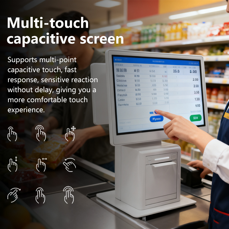 15.6 Inch Touch Screen Cash Register All in One POS Machine for Restaurant