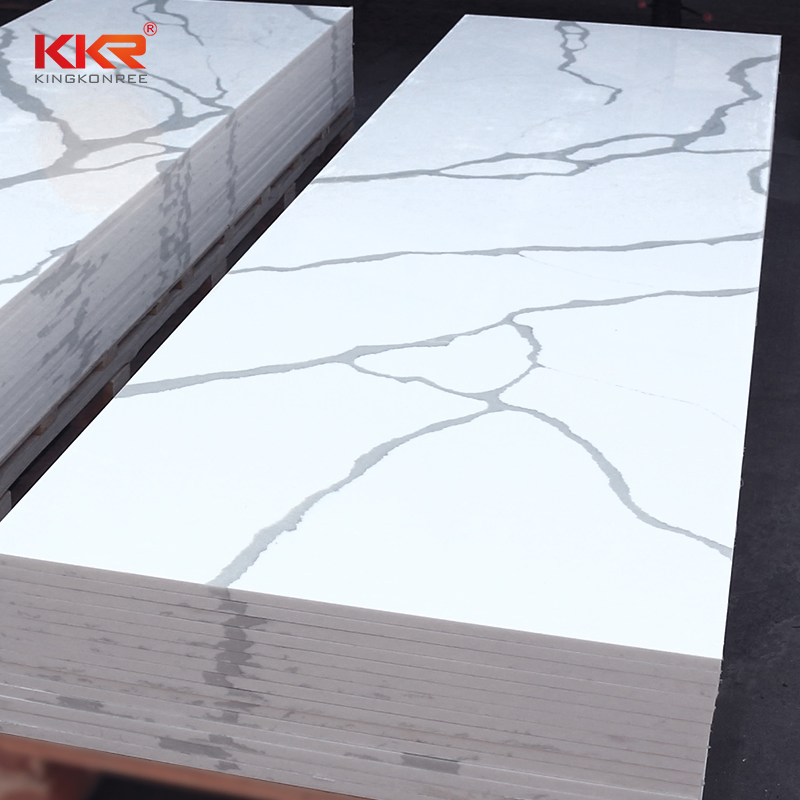 Artifcical Stone Solid Surface Carrara Stone Sheet for Kitchen and Bathroom Countertop