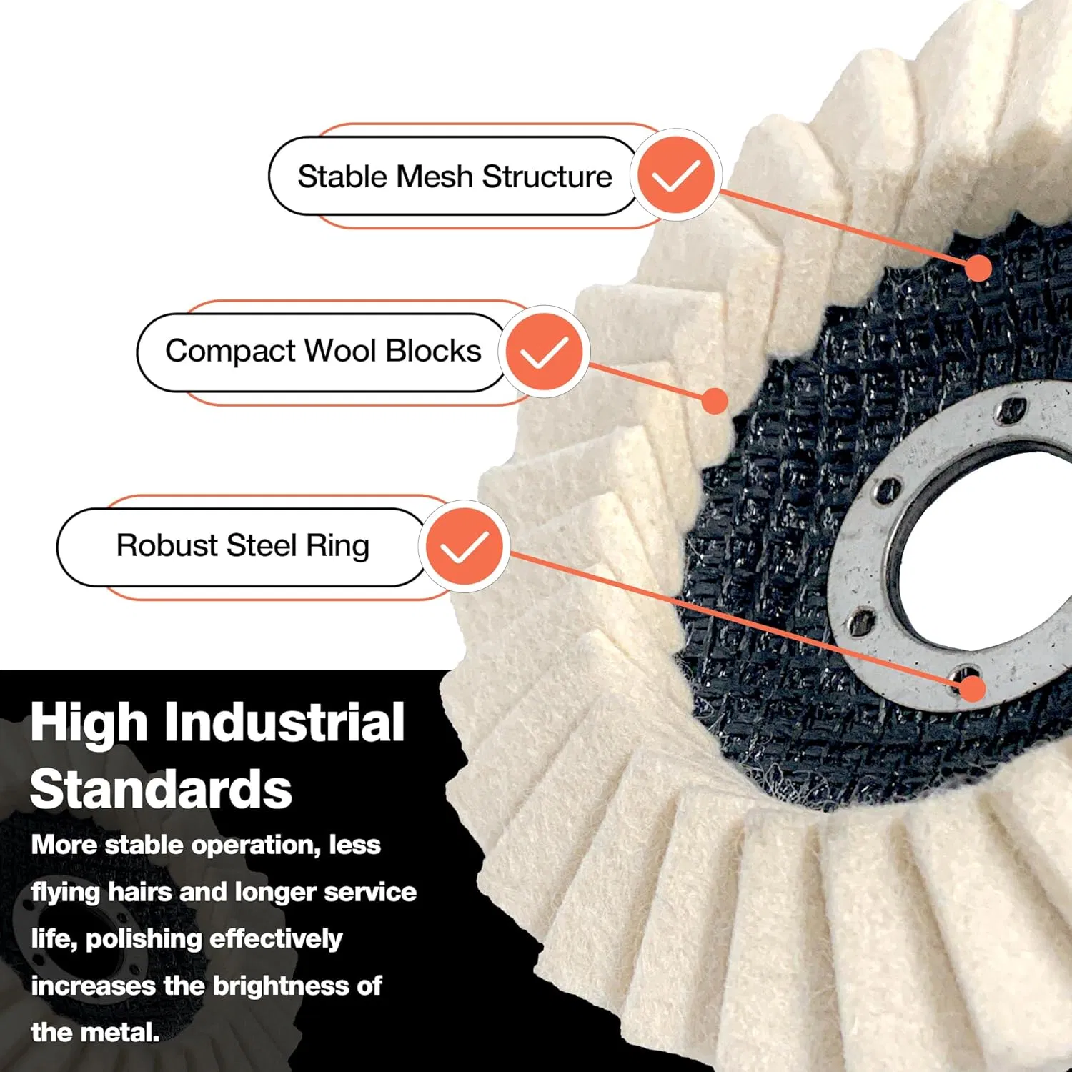 Войлочный полировальный круг 4-4.5 дюйма