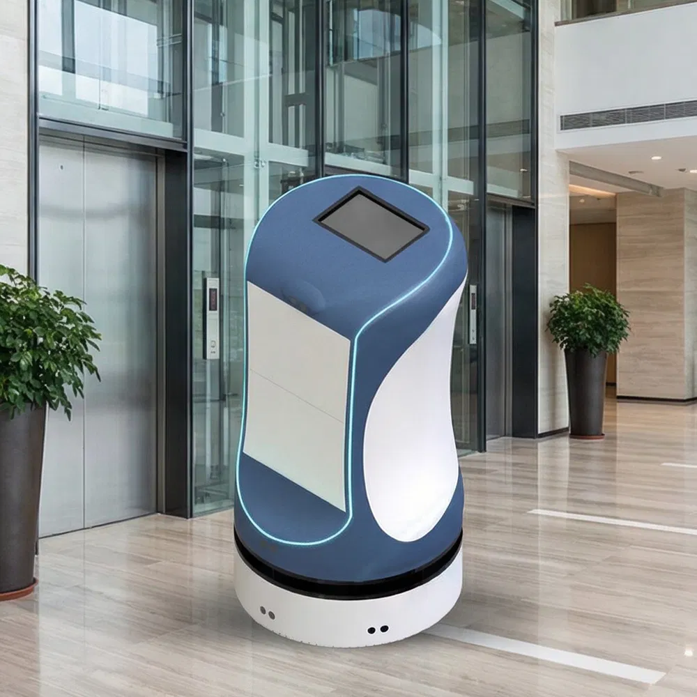 Contactless Delivery Robot Butler Autonomous Hotel Service Robot for Amenity Delivery