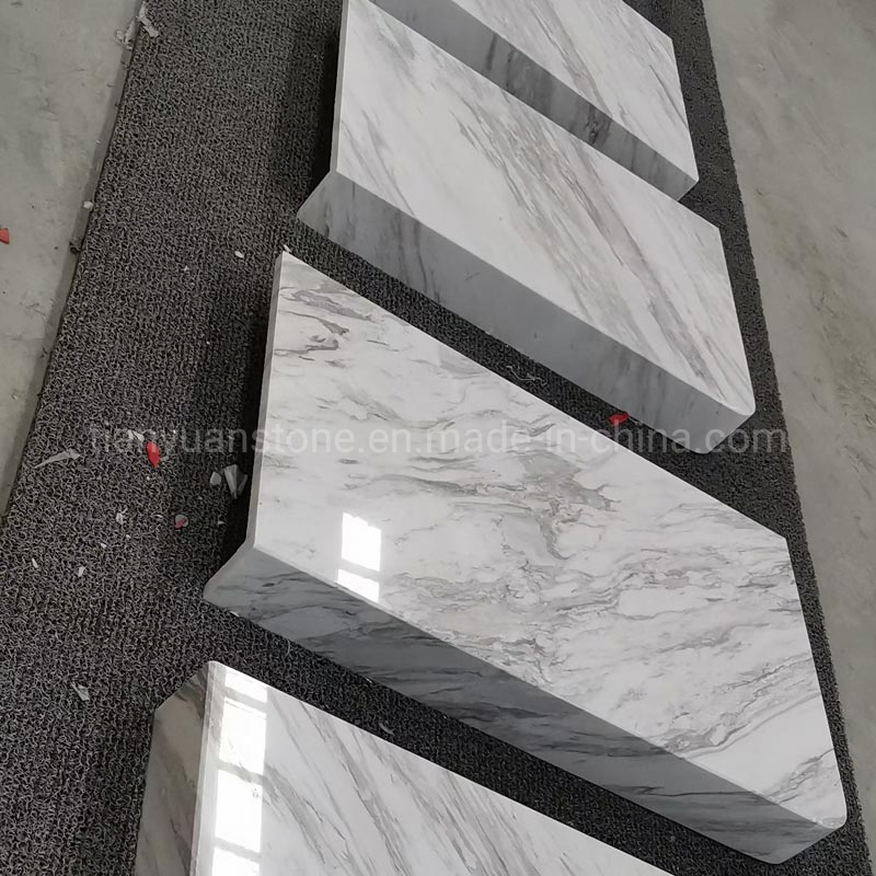 Customized Volakas White Marble Vanity with Radius Corner Edge