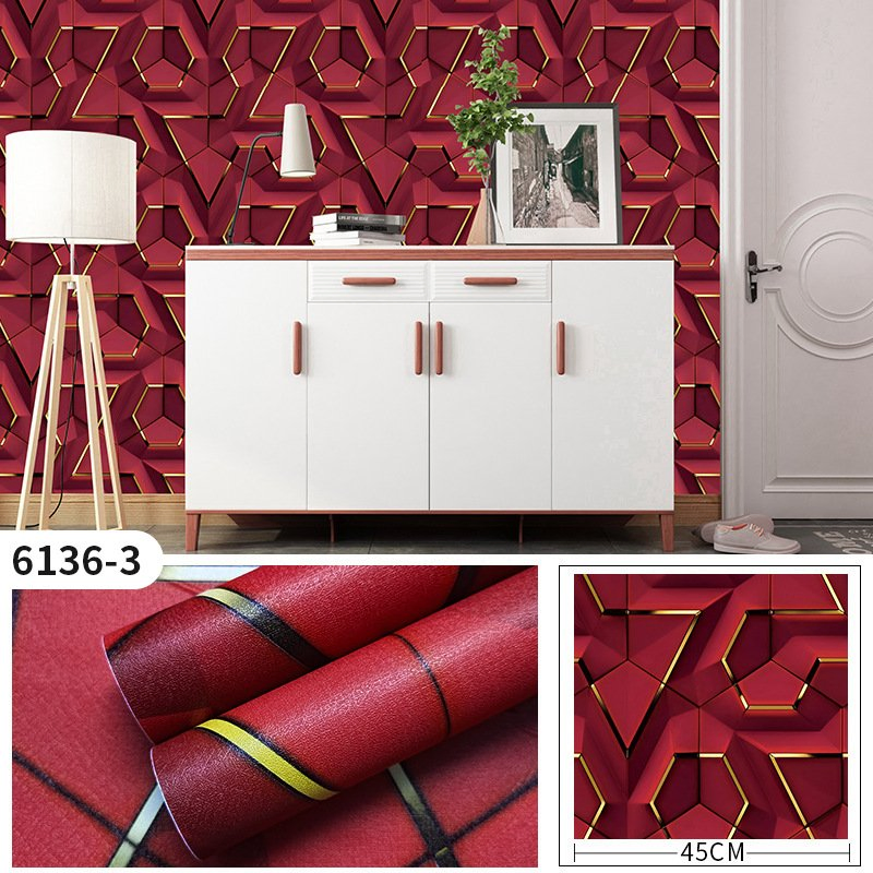 New Arrival Geometric Wallpaper PVC Waterproof Peel & Stick Wallpapers for Sofa Background Wall Decor