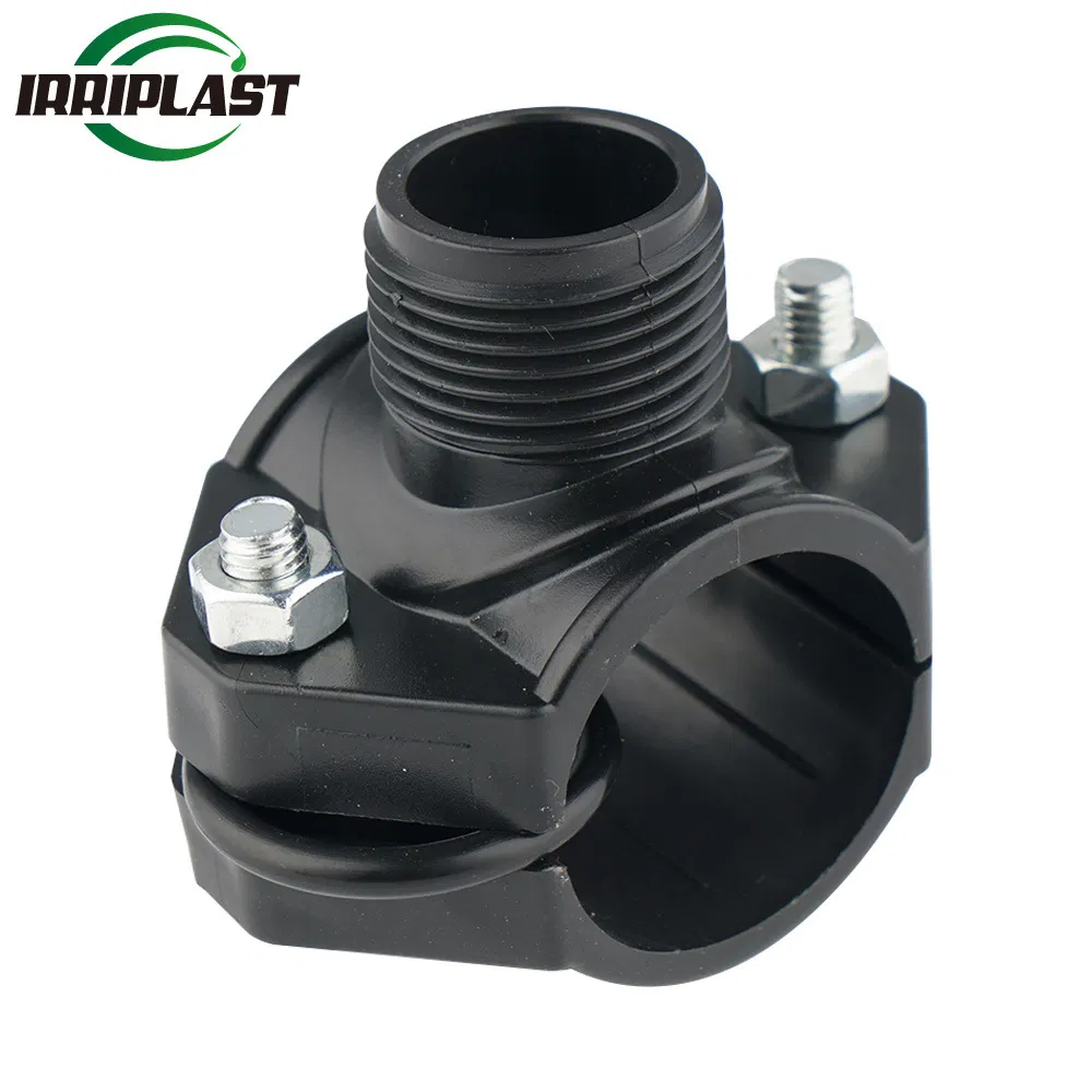 Good Quality Raw Material Axial HDPE Fitting Plumbing Irrigation Saddle with Single or Double Output