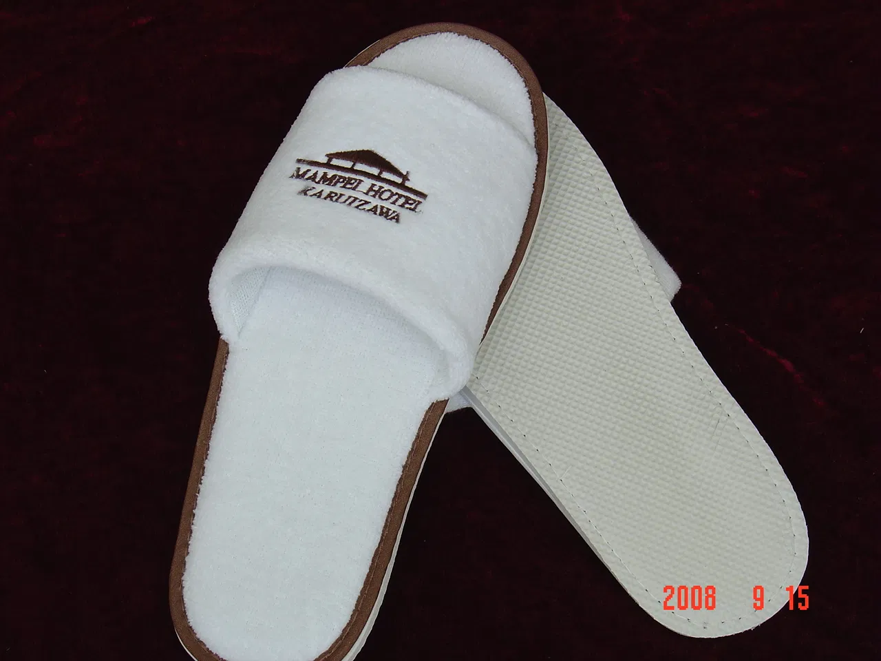 Hand Made Hotel Slippers with Comfortable EVA Outsole and Velour Upper