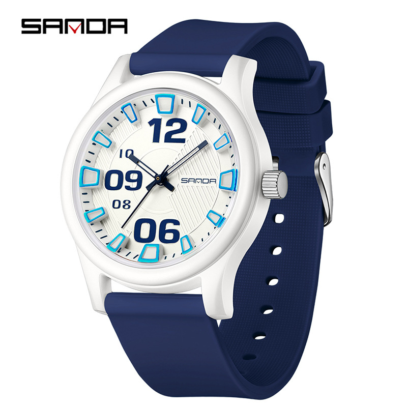 Korean Style Fashion Watch 3D Dial Waterproof Minimalist Quartz Wristwatch for Students