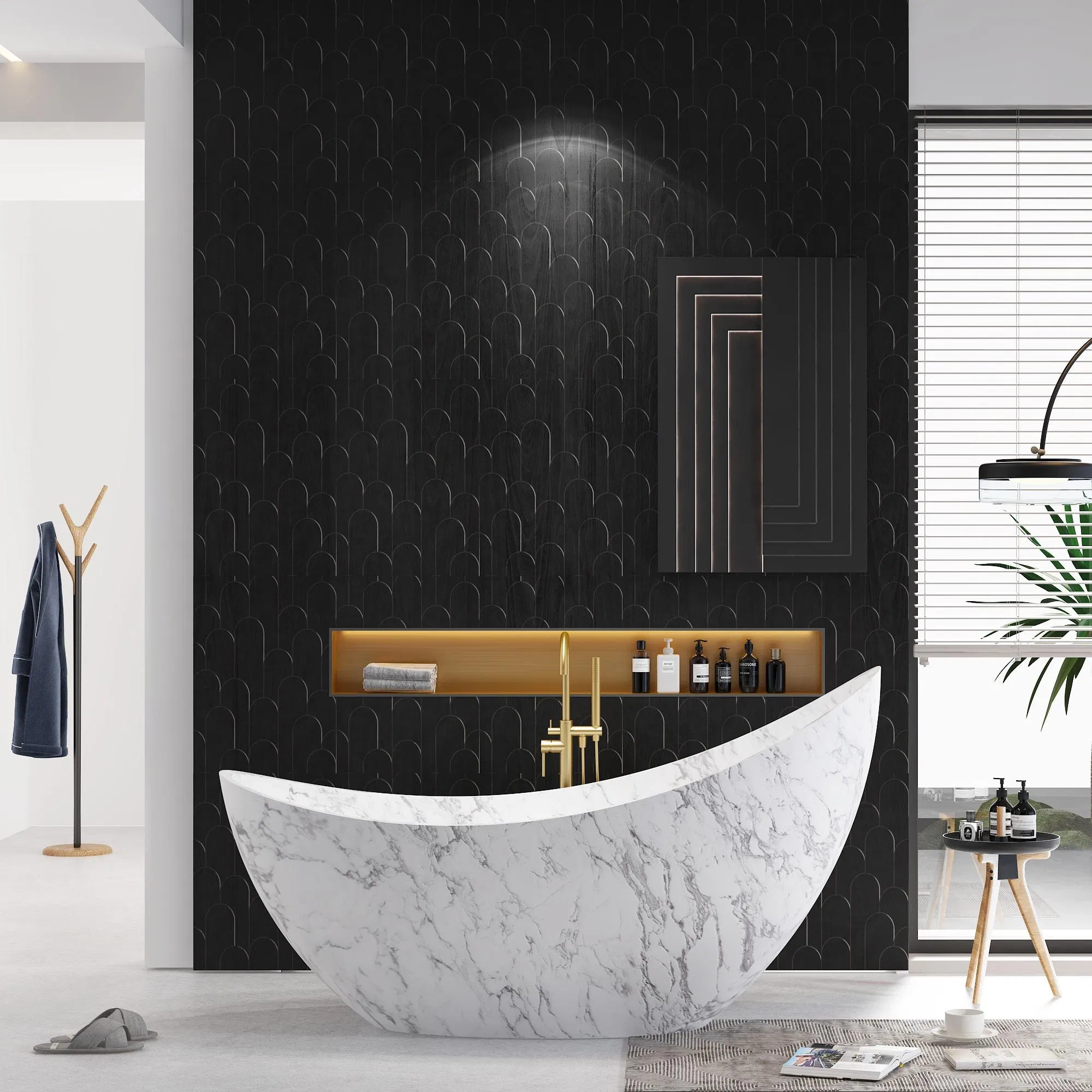 Ванна из искусственного камня с гидромассажем