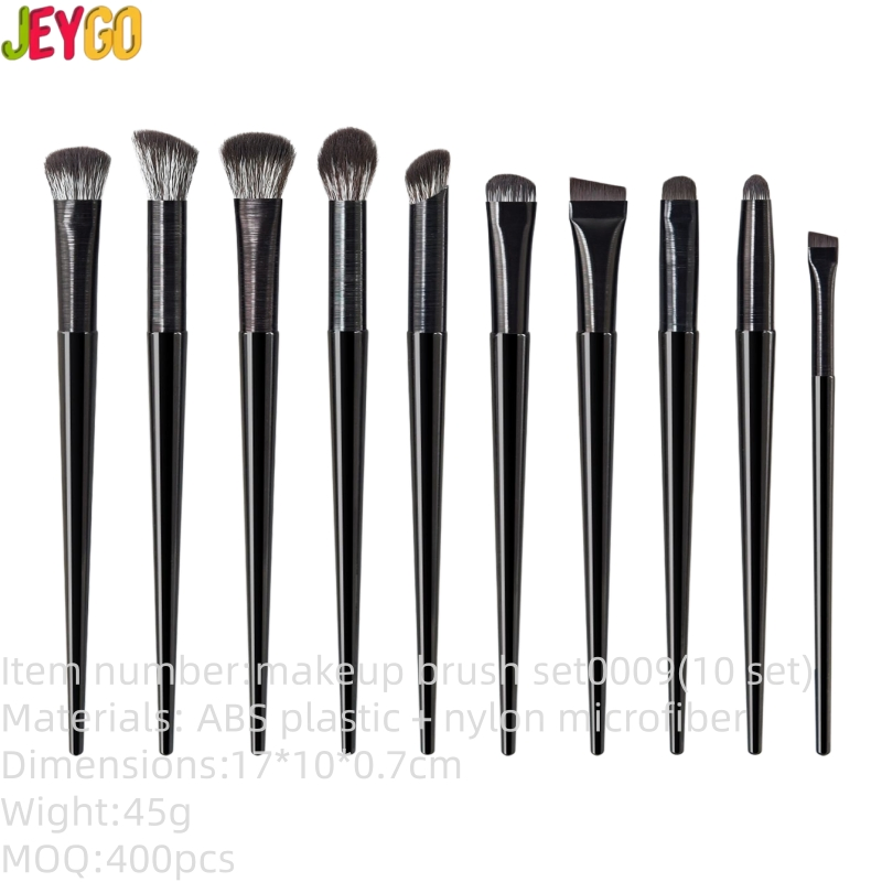 Customized 10-Piece Makeup Brush Set, High-Quality Professional Flat Eyebrow Makeup Brush Set