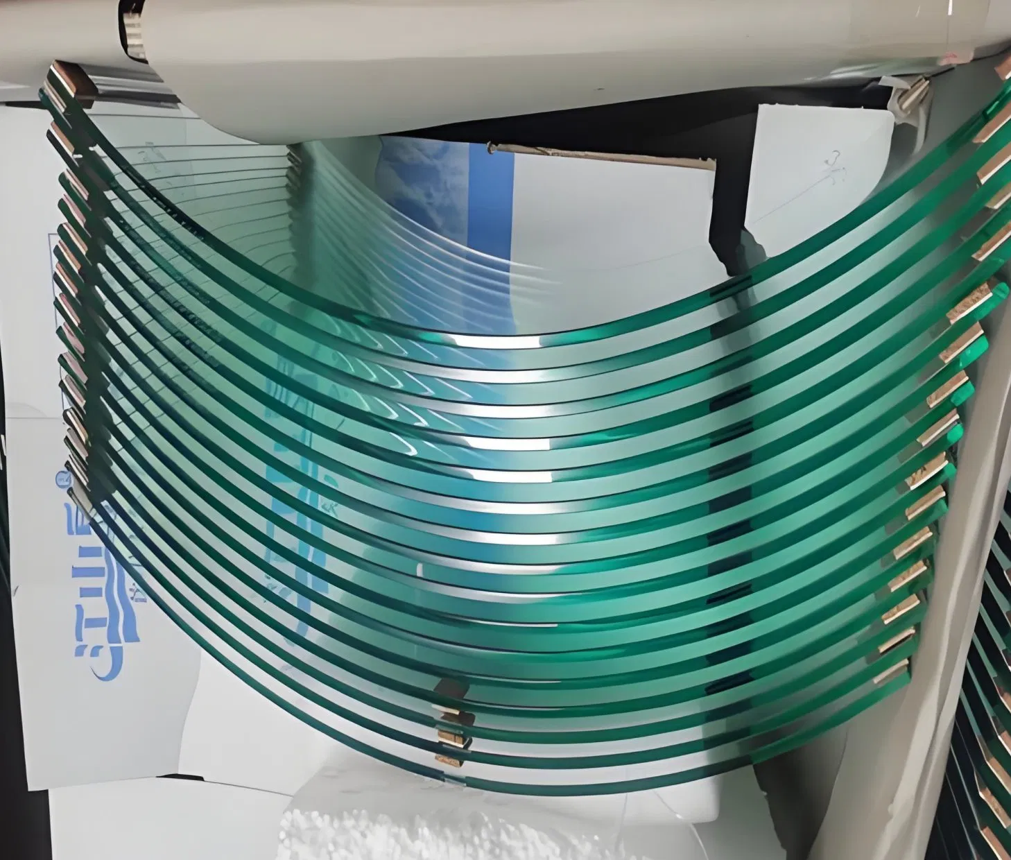 Premium Green Construction Safety Glass with Elegant Curves