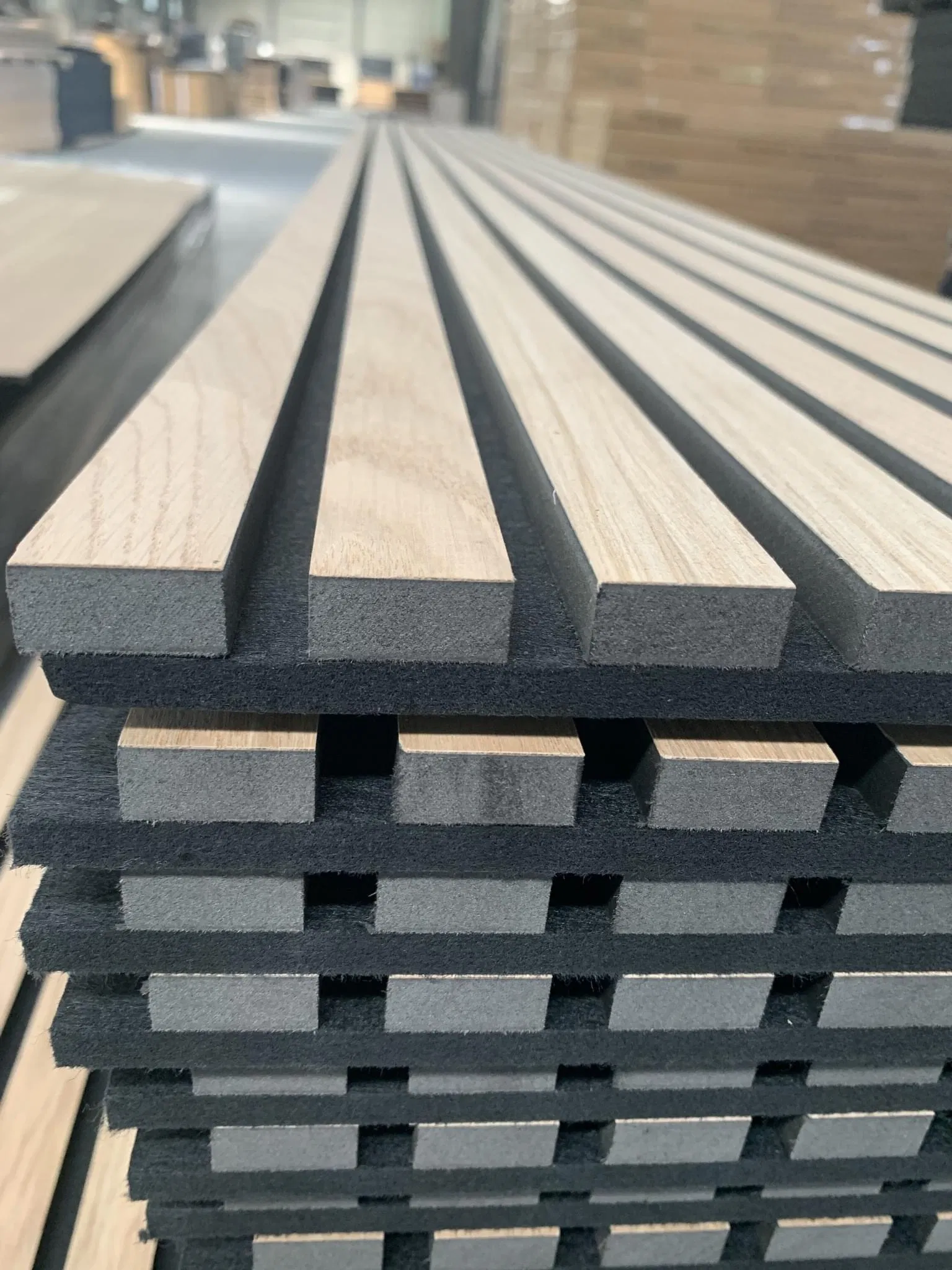 High Density Soundproof Fire Retardant Studio Slat Melamine Wood Wall Acoustic Panel