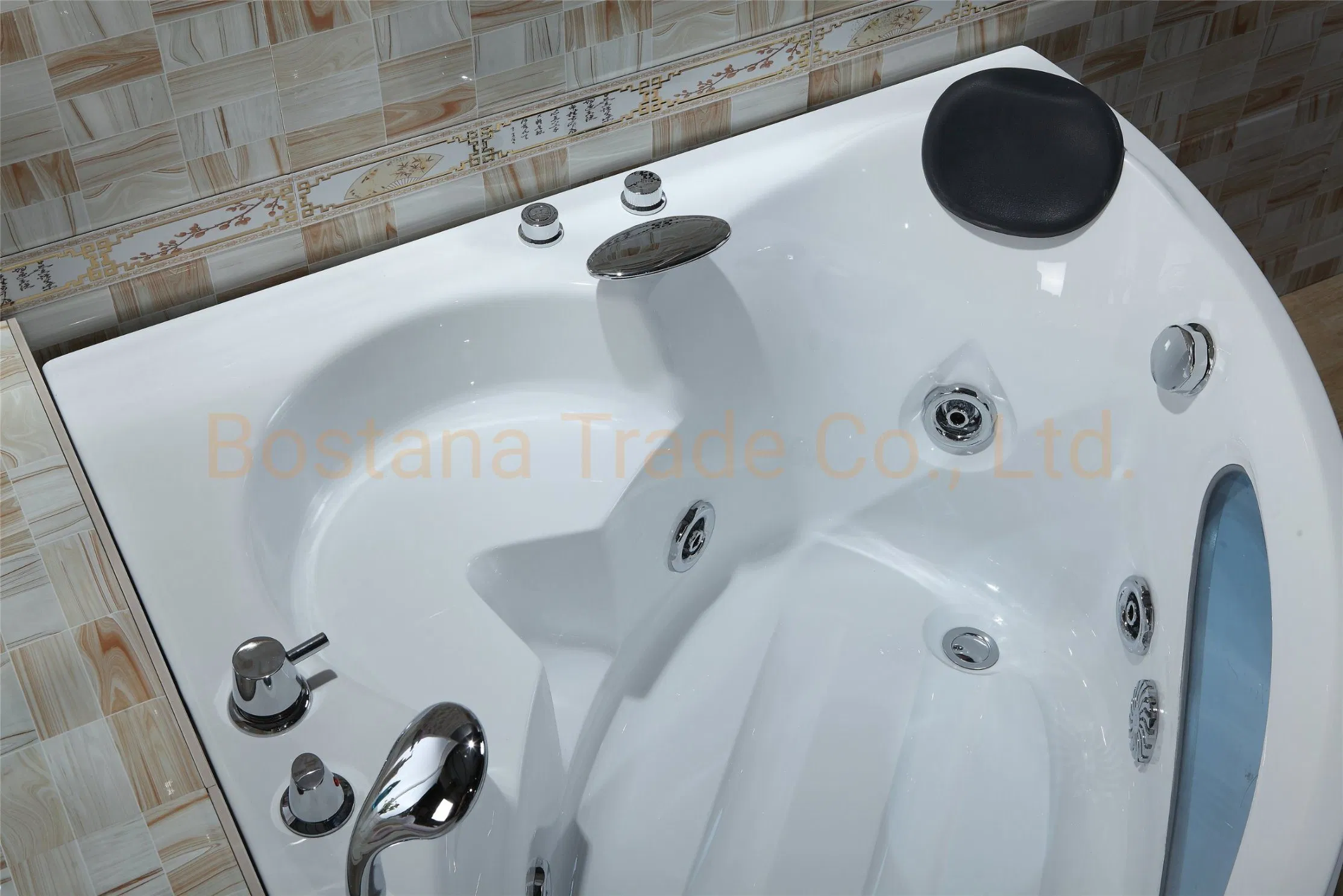 Household Small Acrylic Triangle Fan-Shaped Couple Bathtub