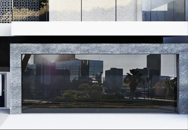 Foshan Factory Cheap Automatic Aluminum Steel Frameless Mirror Glass Mirror Garage Door